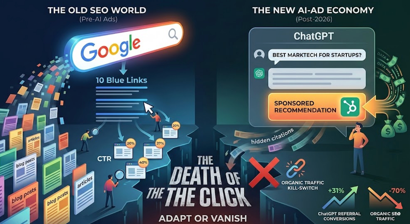 The Death of the Click: How ChatGPT Ads Will Erase Your SEO Traffic (And the 3-Step Pivot to…