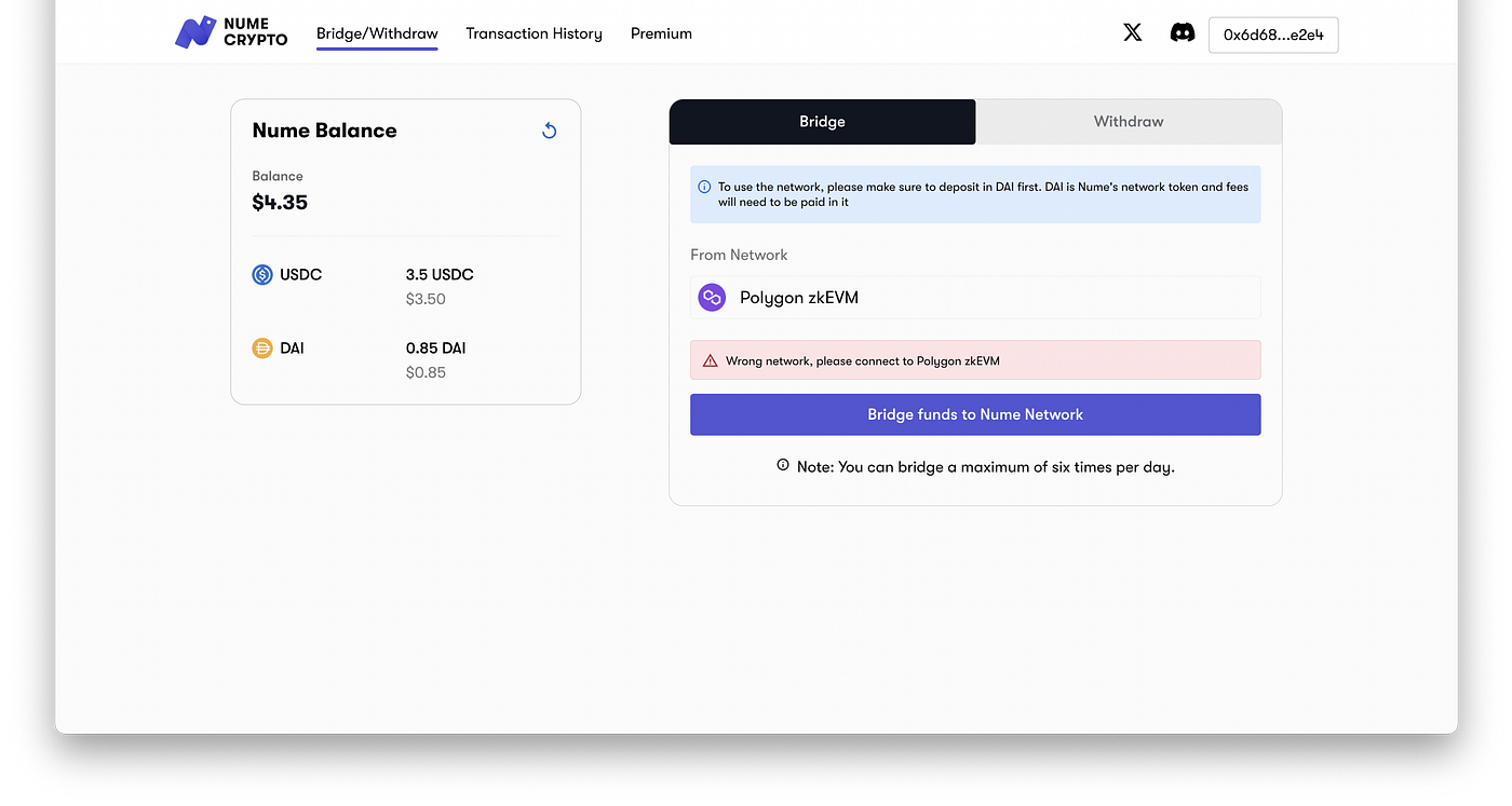 How-to: Withdraw Funds from the Nume Network | by Nume Crypto | Medium