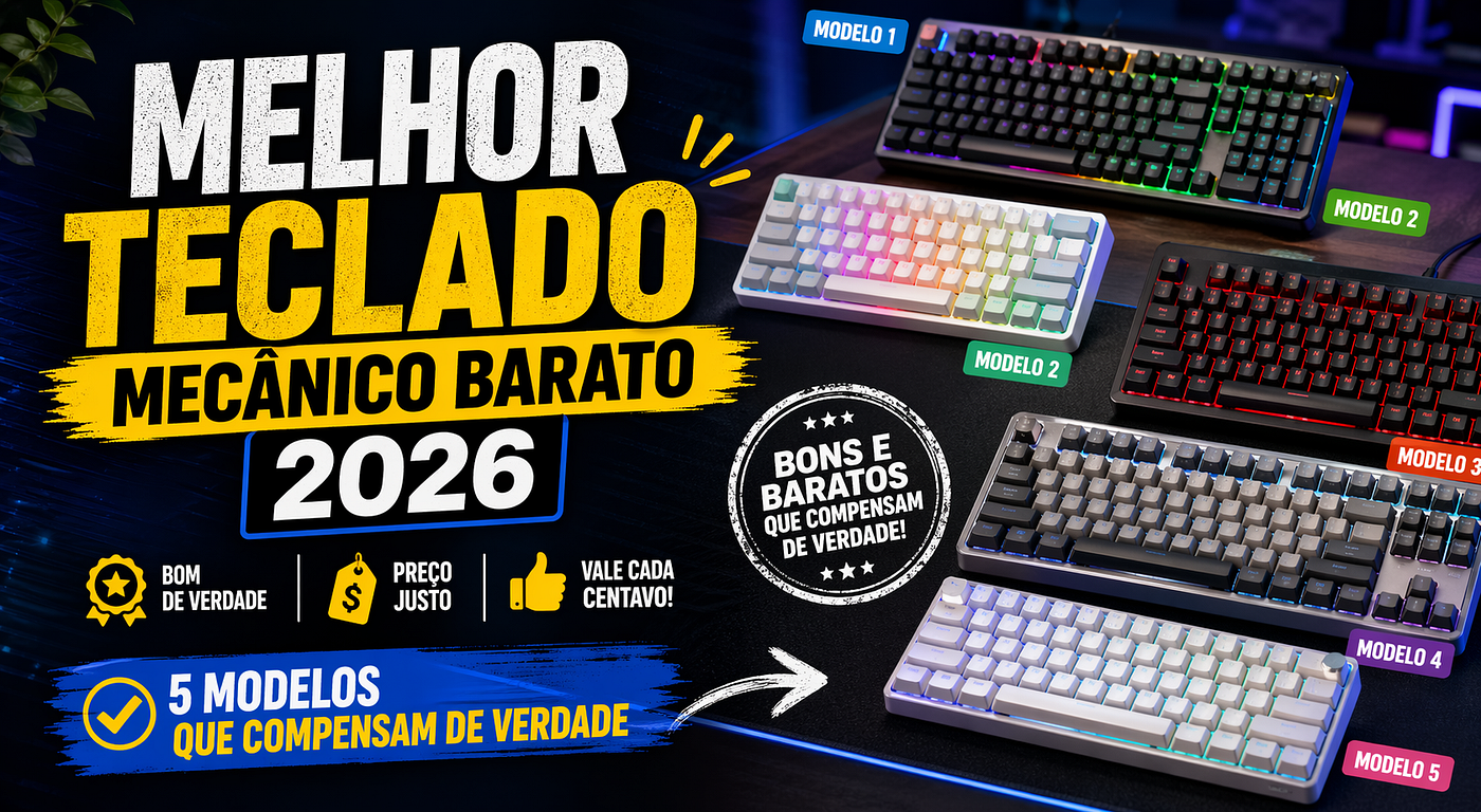 Melhor teclado mecânico barato 2026: 5 modelos bons e baratos que compensam de verdade