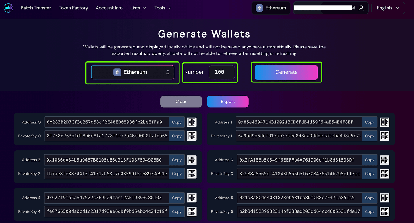 Tips | How to quickly generate ETH and BSC wallets in batches and save  private keys | by TokenBB_COM | Medium