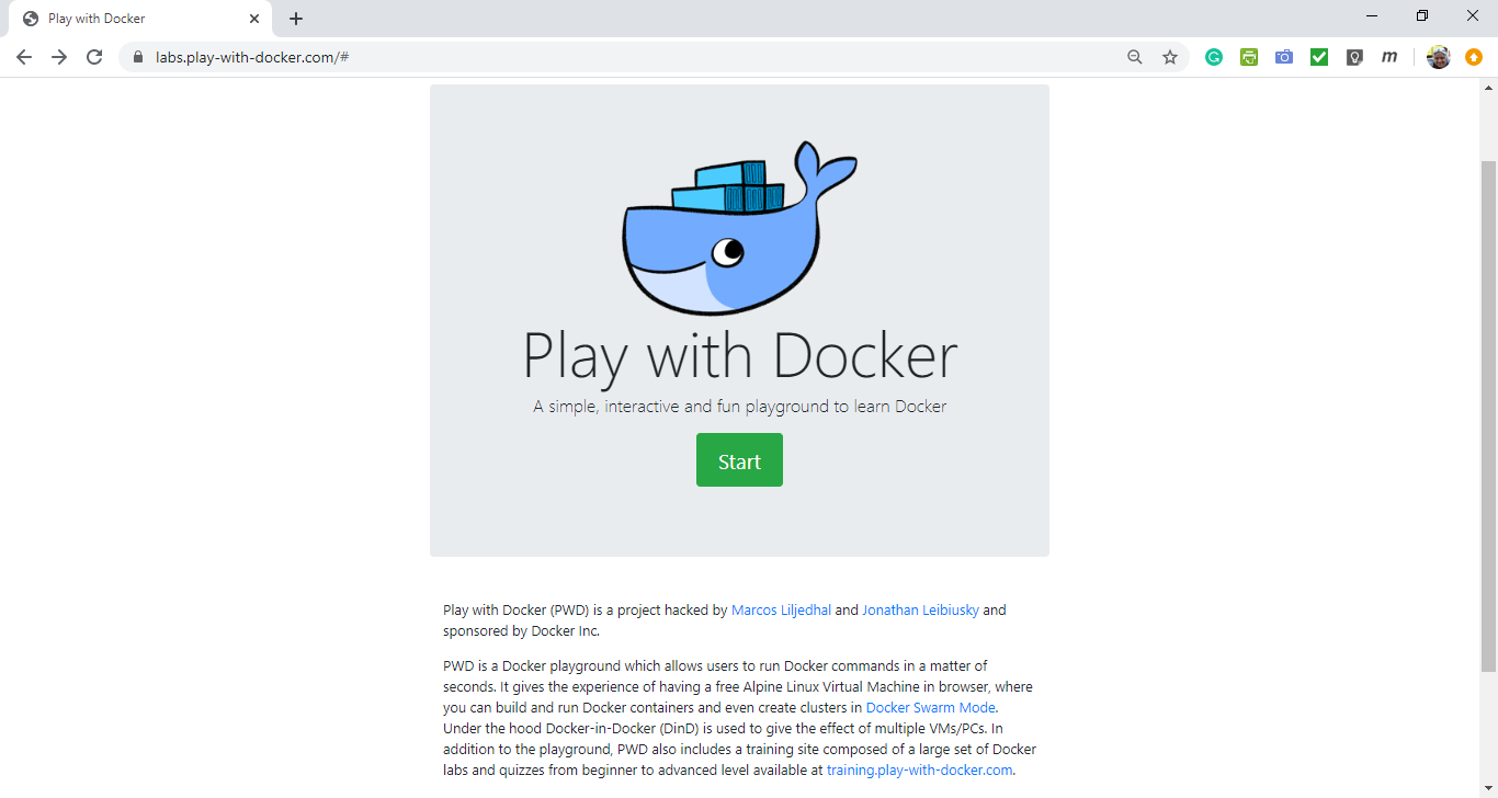Getting Started with Docker: Docker Playground