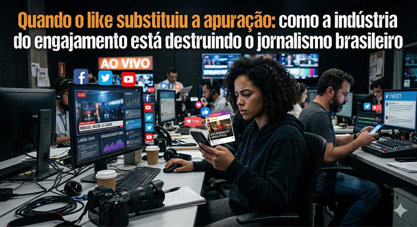 Quando o like substituiu a apuração: como a indústria do engajamento está destruindo o jornalismo…