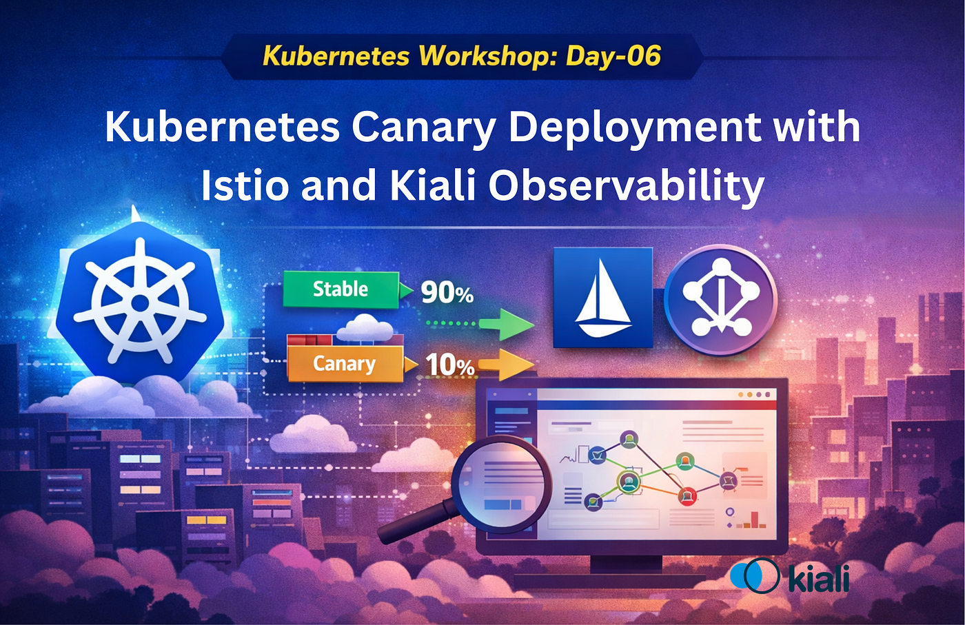 Kubernetes Canary Deployment with Istio and Visualizing Traffic Using the Kiali Dashboard