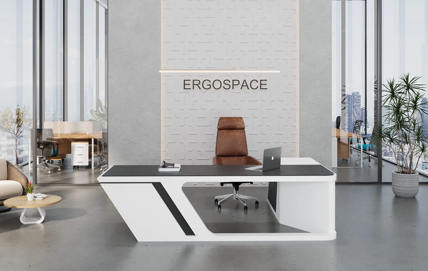 Cod L-Shaped Executive Desk: Modern Executive Workspace Solution