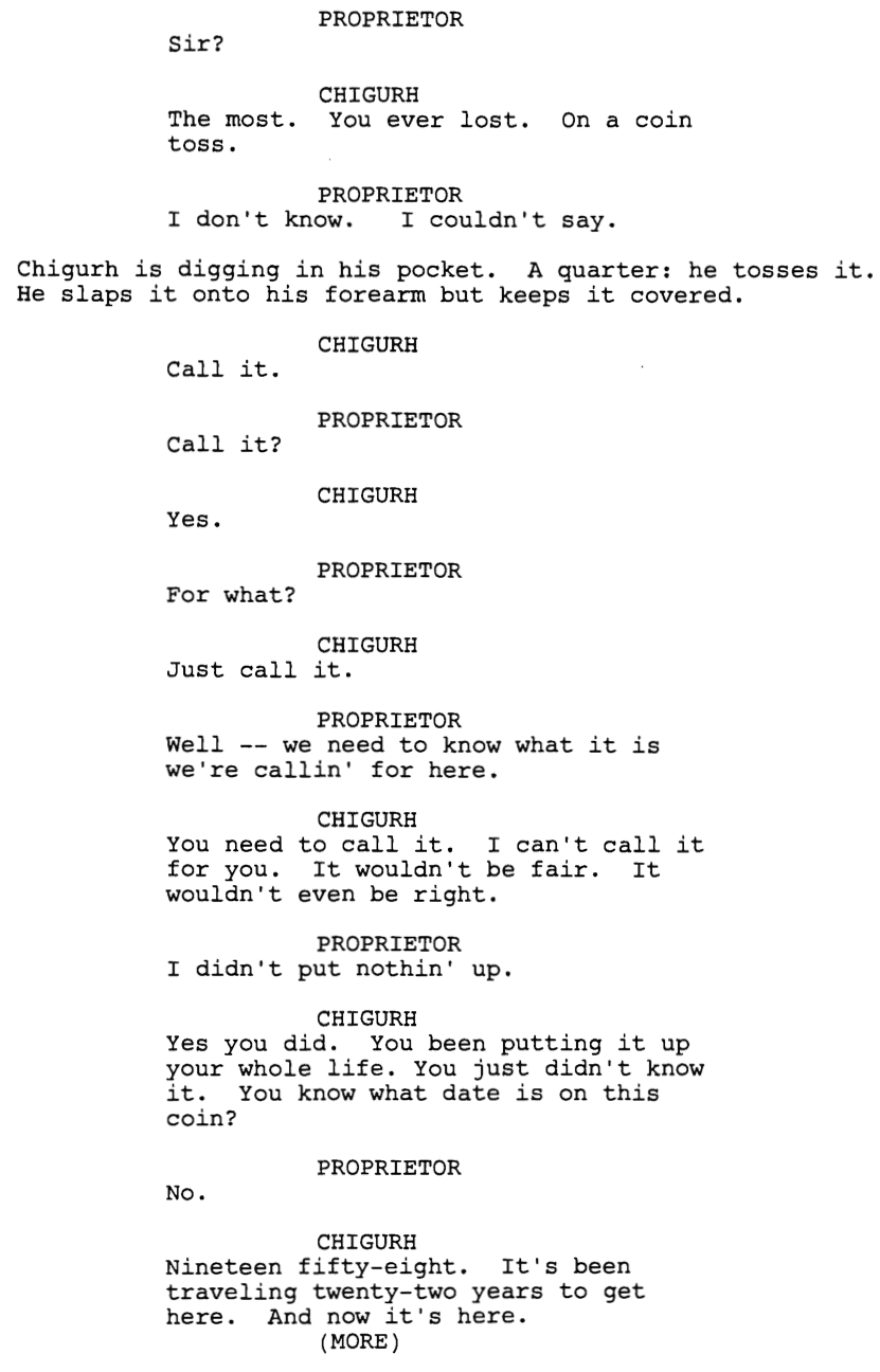Script to Screen: “No Country For Old Men” | by Scott Myers | Go Into The  Story