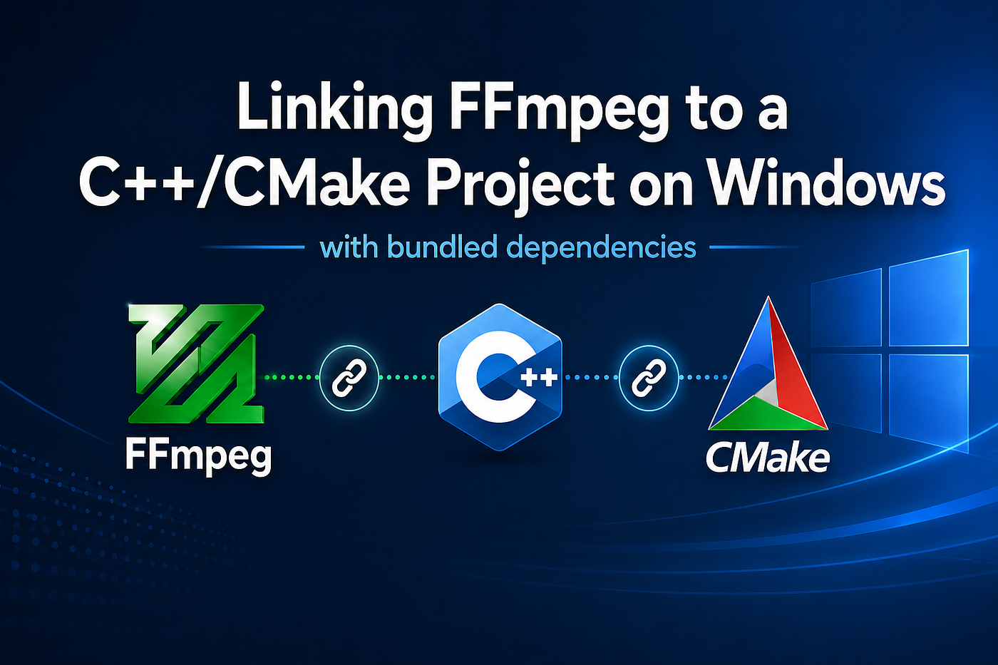How to Link FFmpeg with C++ and CMake on Windows with Bundled Dependencies