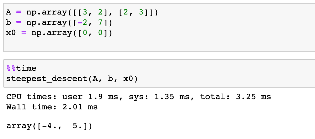 I want to find x solution using Steepest Descent by Python. But when I was  running it, it said invalid syntax at def. what should I fix about? - Stack  Overflow