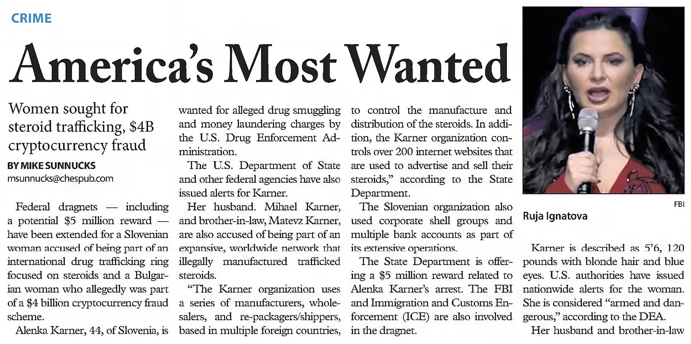 Flight of the “Cryptoqueen”: How Fugitive Ruja Ignatova Scammed Investors  out of $4 Billion and Vanished | by Tim Reynolds | Tales From the  Underworld | Medium