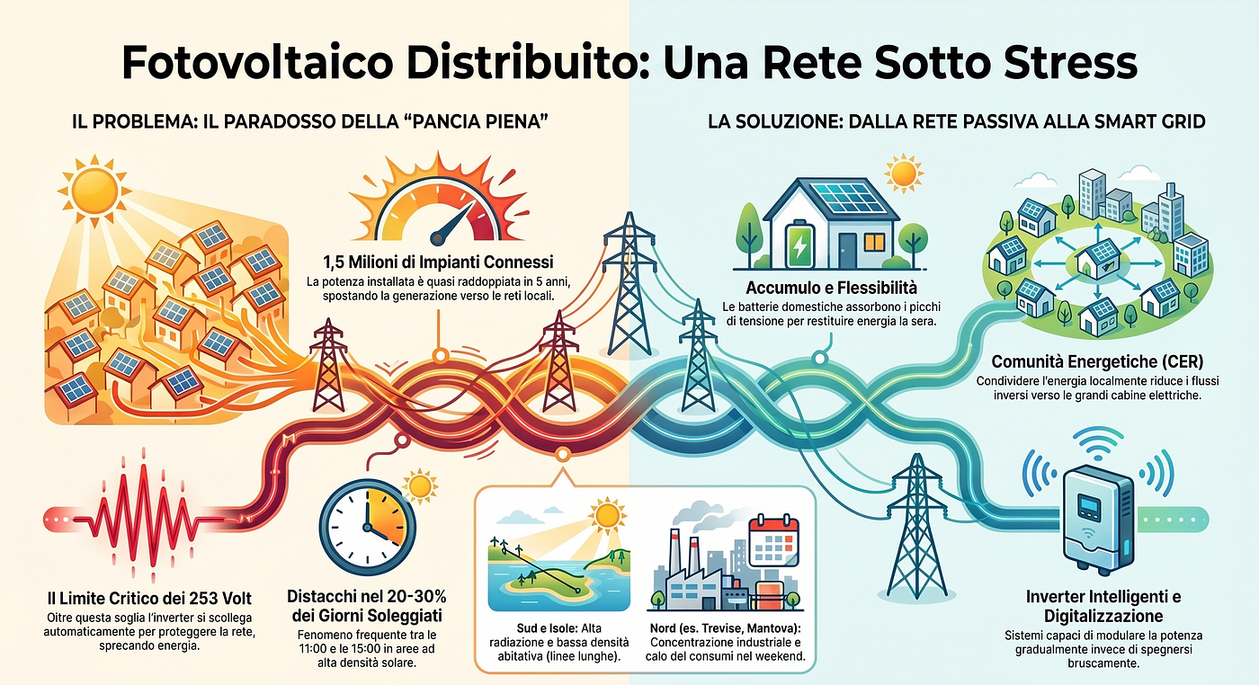Fotovoltaico distribuito: i primi segnali di una rete sotto stress 🌞⚠️