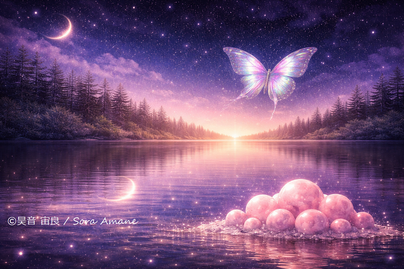 Rose Quartz in Blue Water