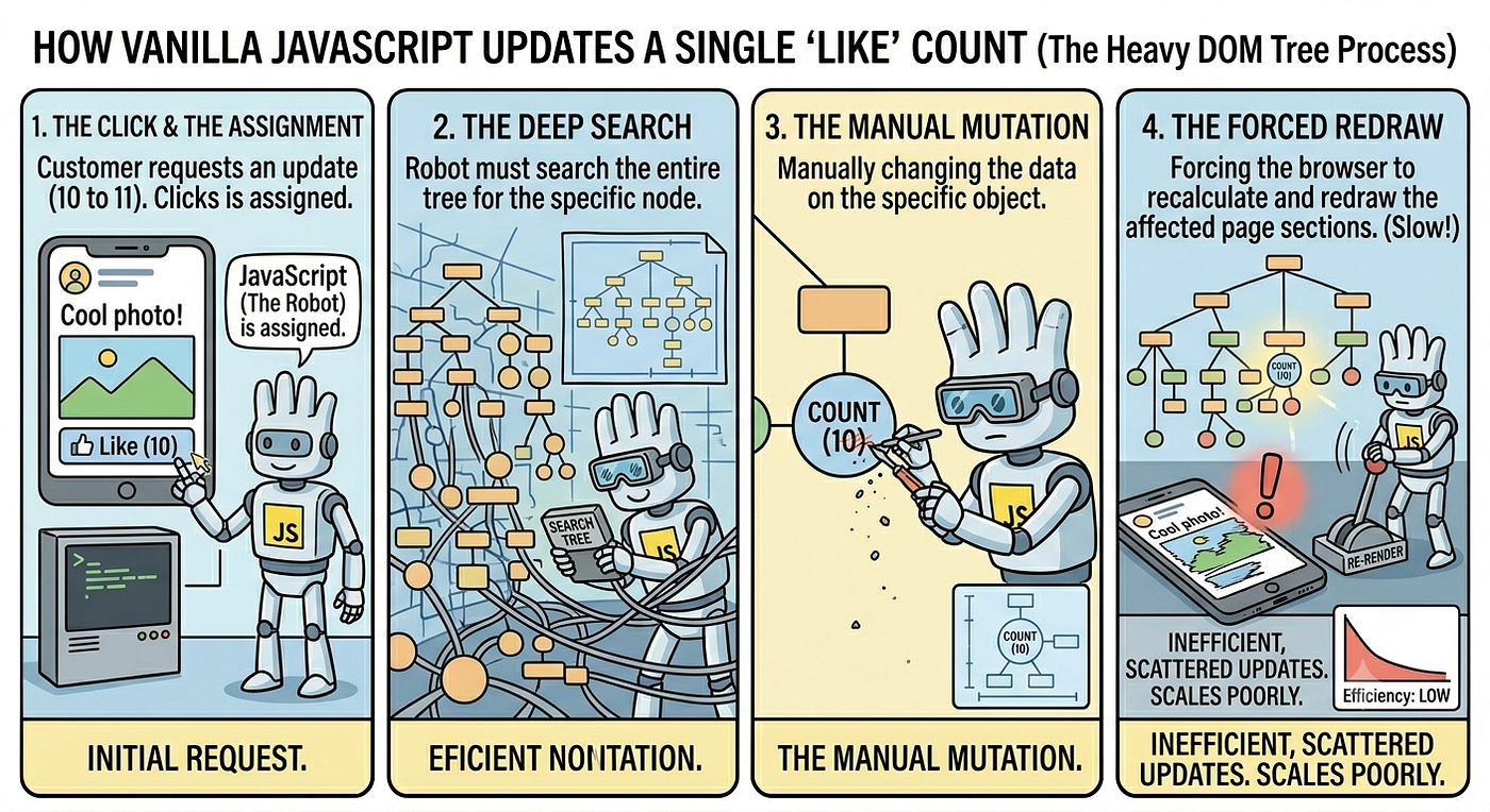 Why React? The Simple Reason We Move Beyond HTML, CSS, and JavaScript