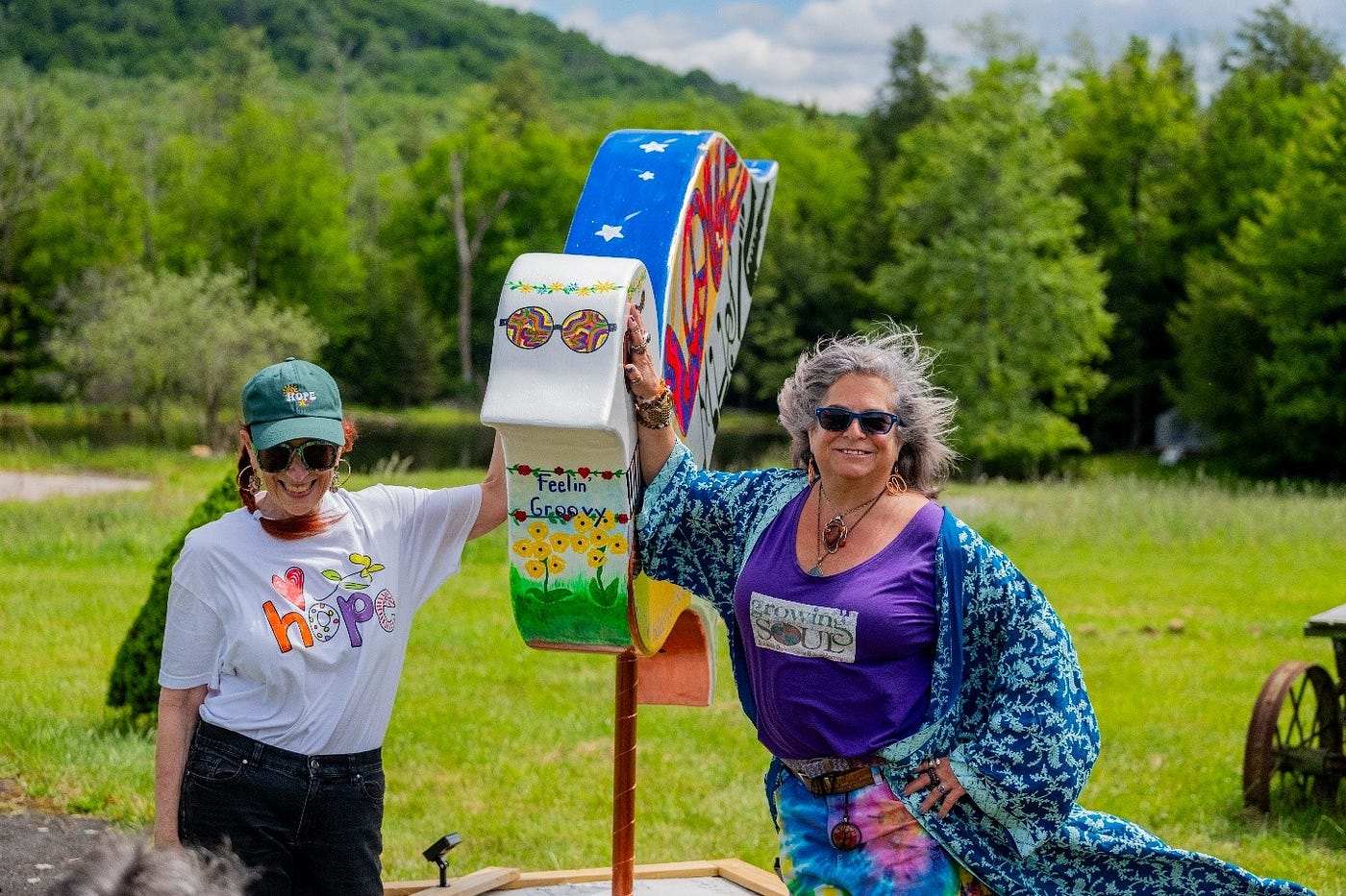 Hope and Jessica Weiss at their dove in Parksville, NY