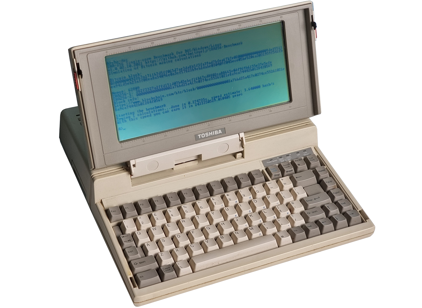 Bitcoin Mining using the MS-DOS laptop | by Dmitrii Eliuseev | Dev Genius
