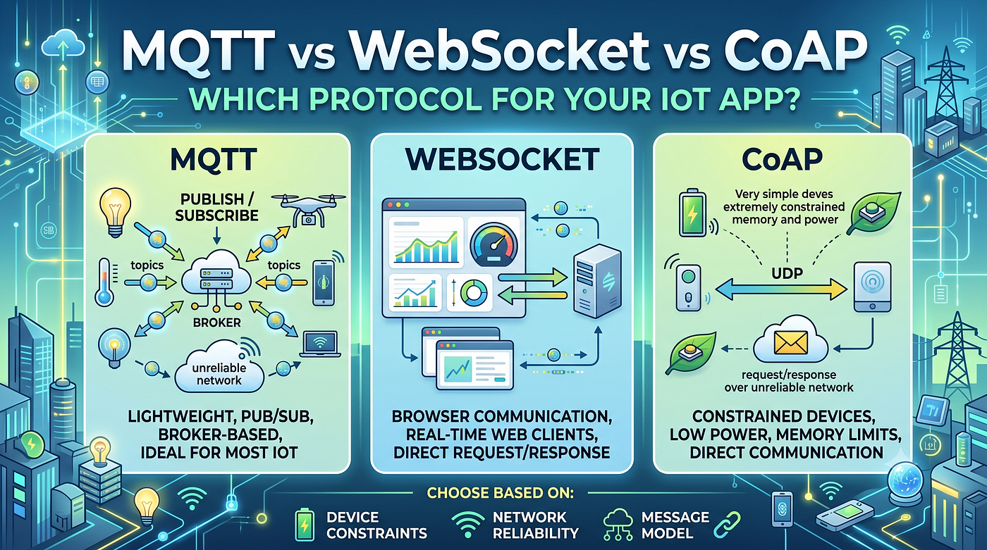 MQTT vs WebSocket vs CoAP — Which Protocol for Your IoT App?
