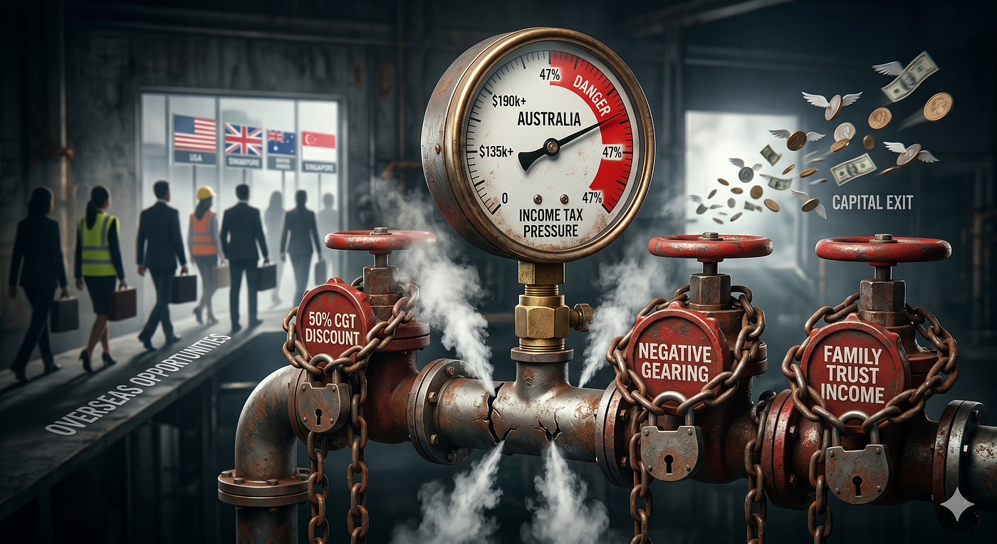 The Great Australian Wealth Trap: Why Sealing the Tax Vents Will Trigger an Exodus