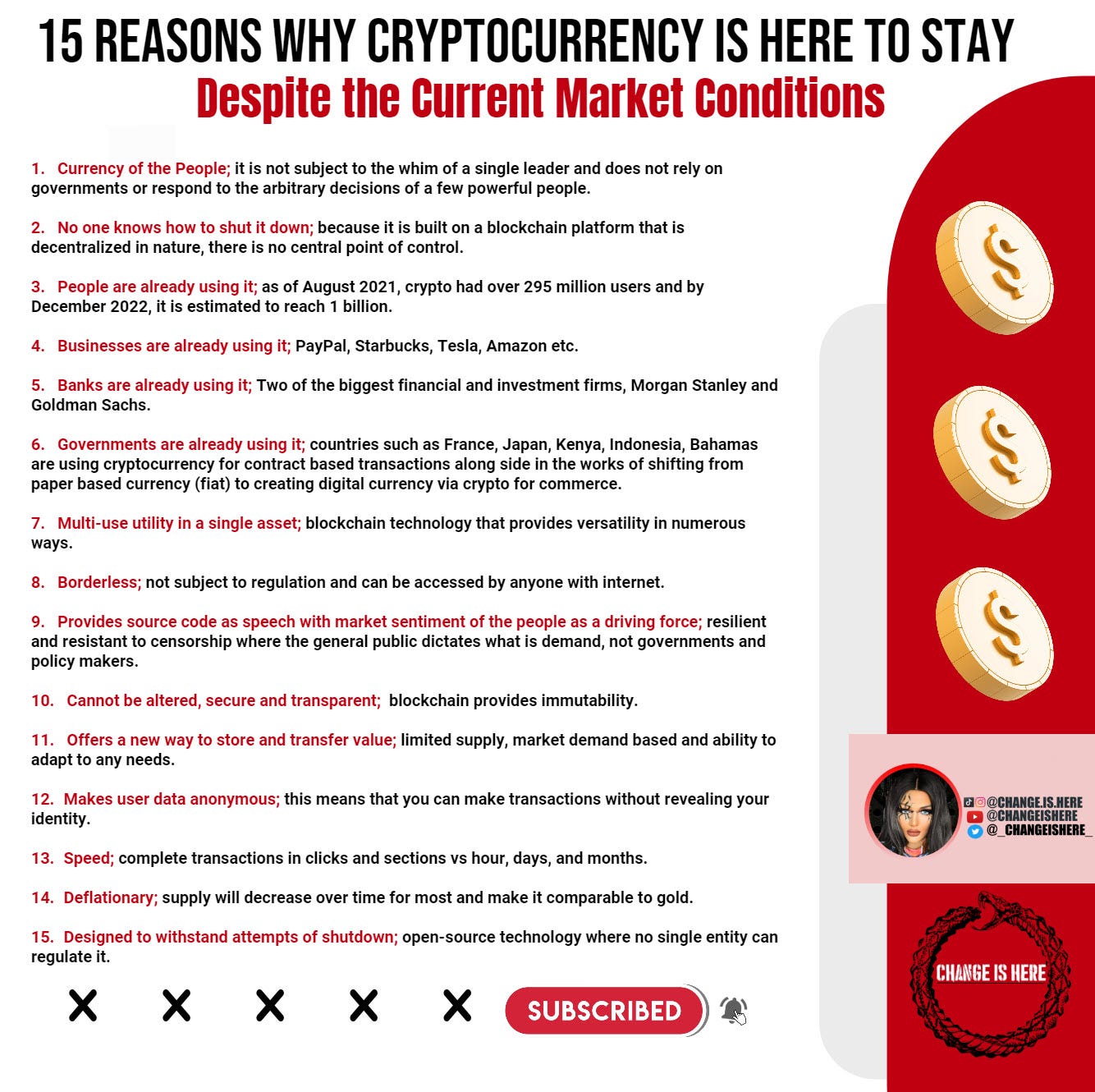 15 Reasons Why Cryptocurrency is Here to Stay: Despite the Current Market  Conditions | by Eshamus.Prime | Medium