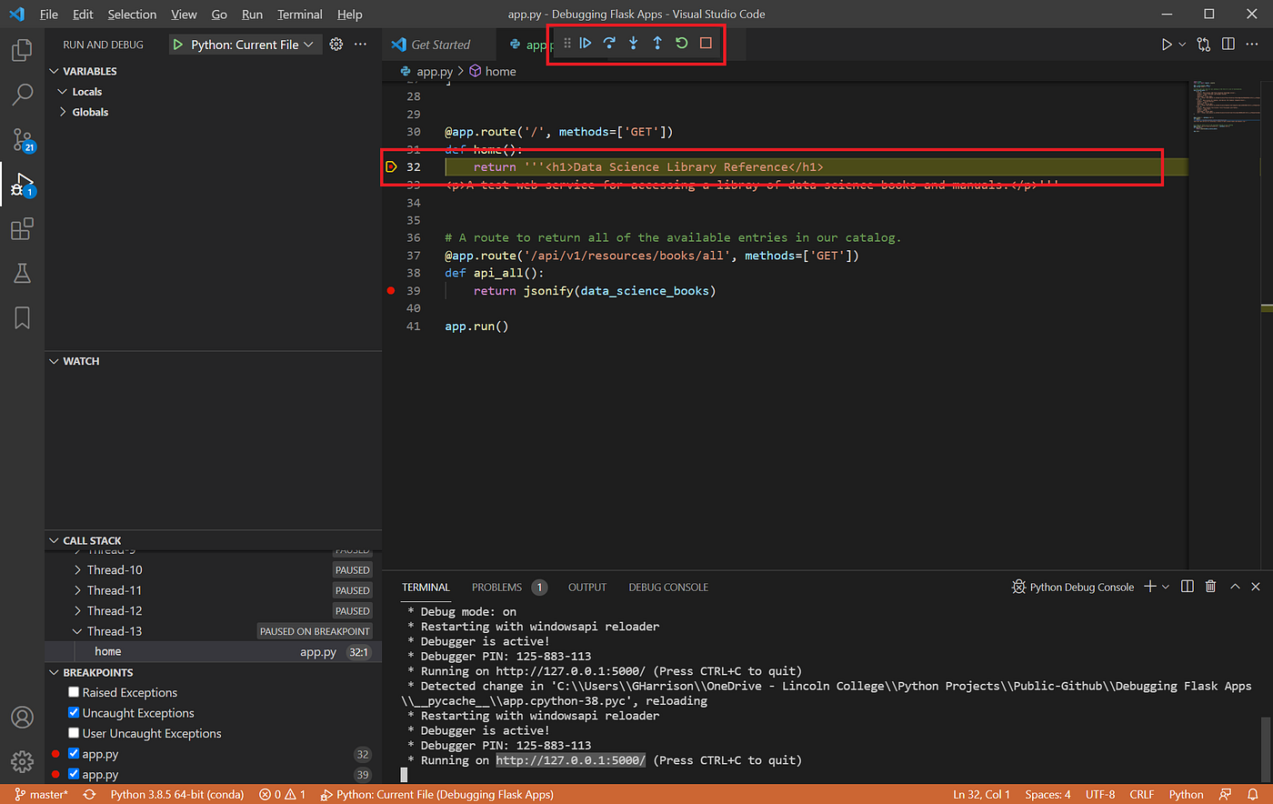How to Debug Flask Applications in VS Code | by Graham Harrison | Towards  Data Science