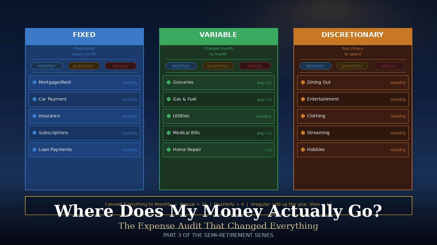 Where Does My Money Actually Go?  The Expense Audit  Changed Everything for Semi-Retirement Decision
