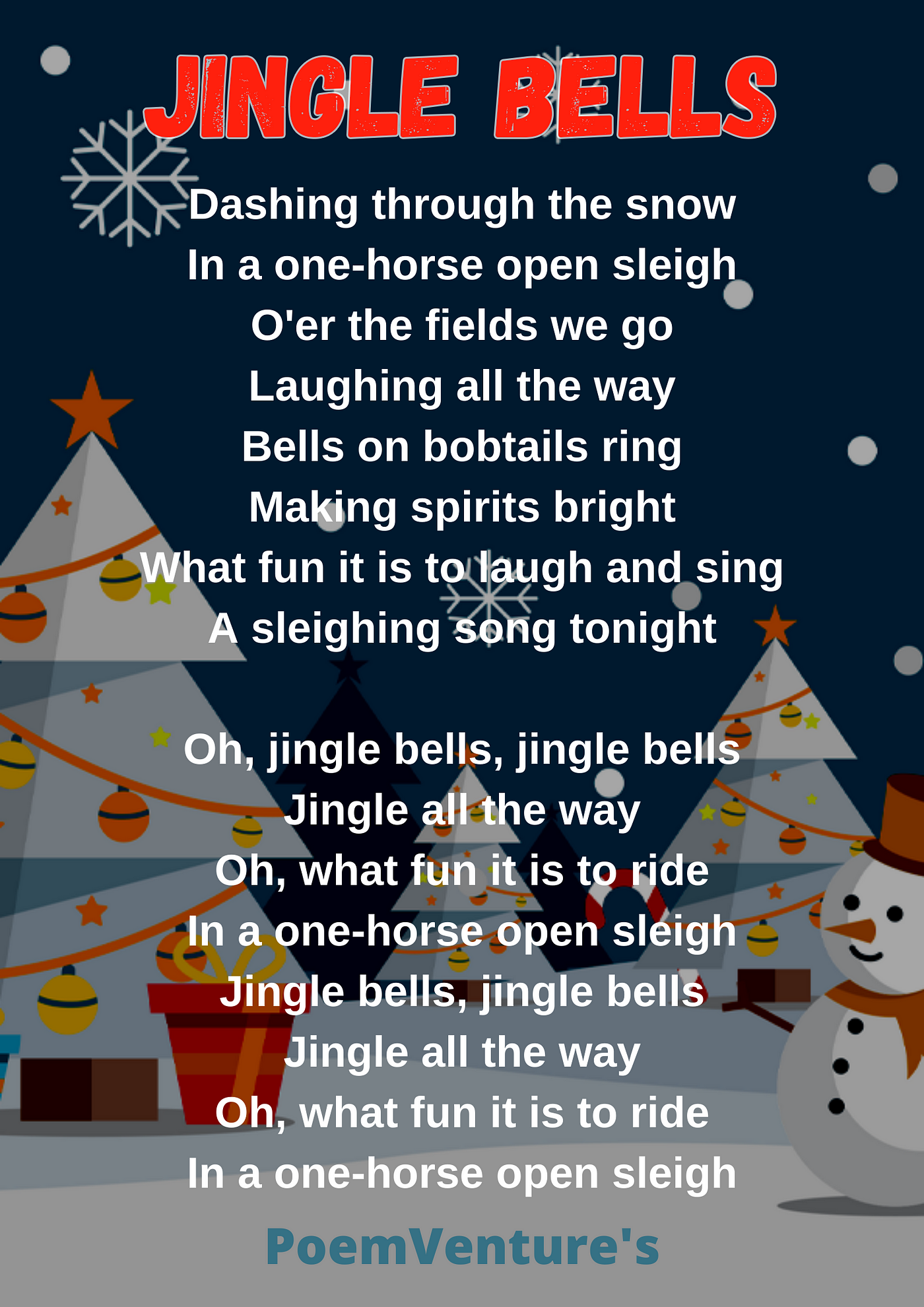 Jingle Bells with Lyrics, Kids Christmas Songs, PoemVenture's, by  PoemVentures