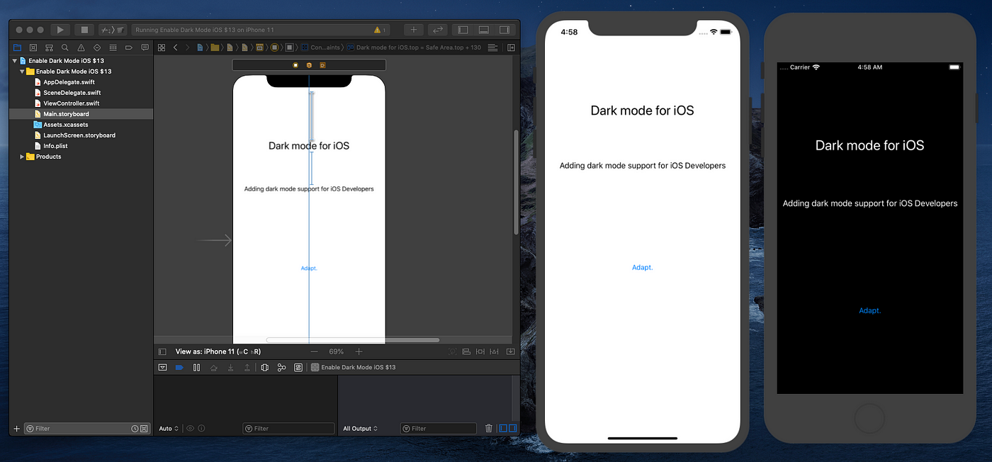 Enabling Dark mode support for your iOS Applications