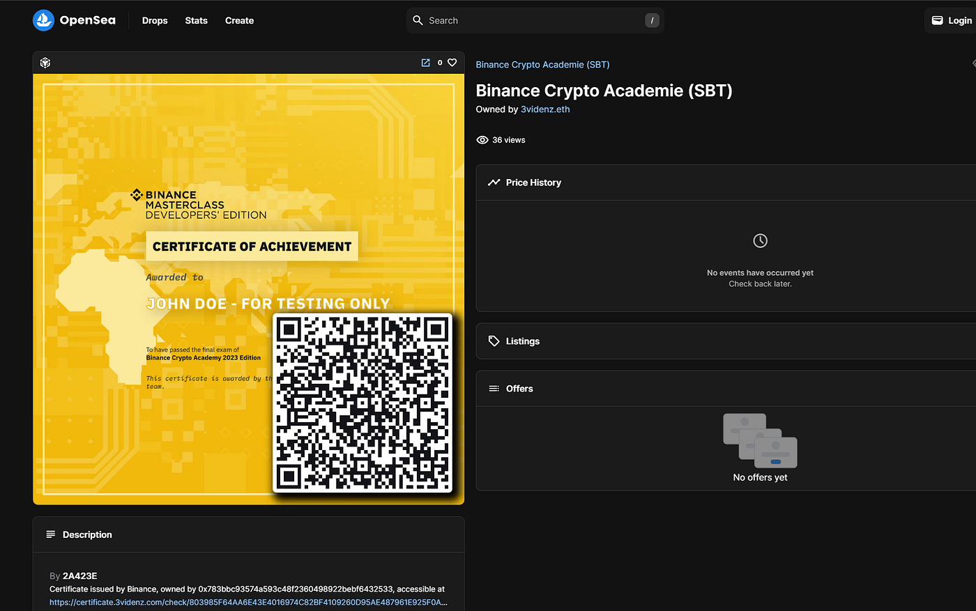 Binance Crypto Academy: Claim Your NFT! | by Vincent LANGARD | 3videnZ |  Medium