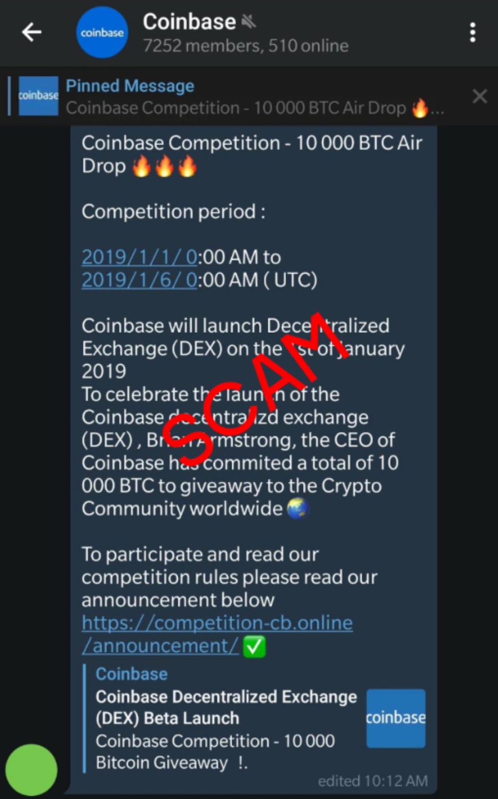 Anatomy of a Telegram Scam. Learn more about how Coinbase stays on… | by  Matt Muller | The Coinbase Blog | Medium
