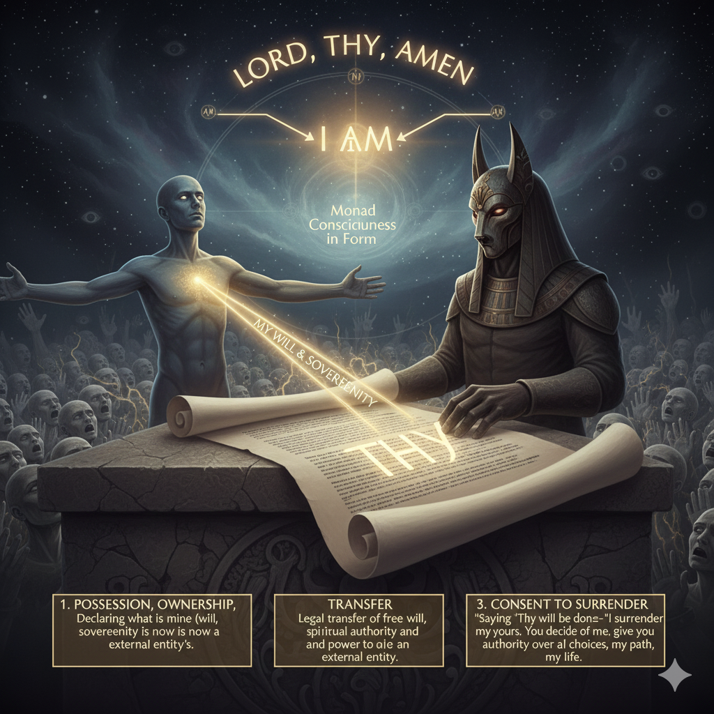 “I am” (Monad consciousness in form): dissolves the Archon claim and opens a direct connection to the Monad