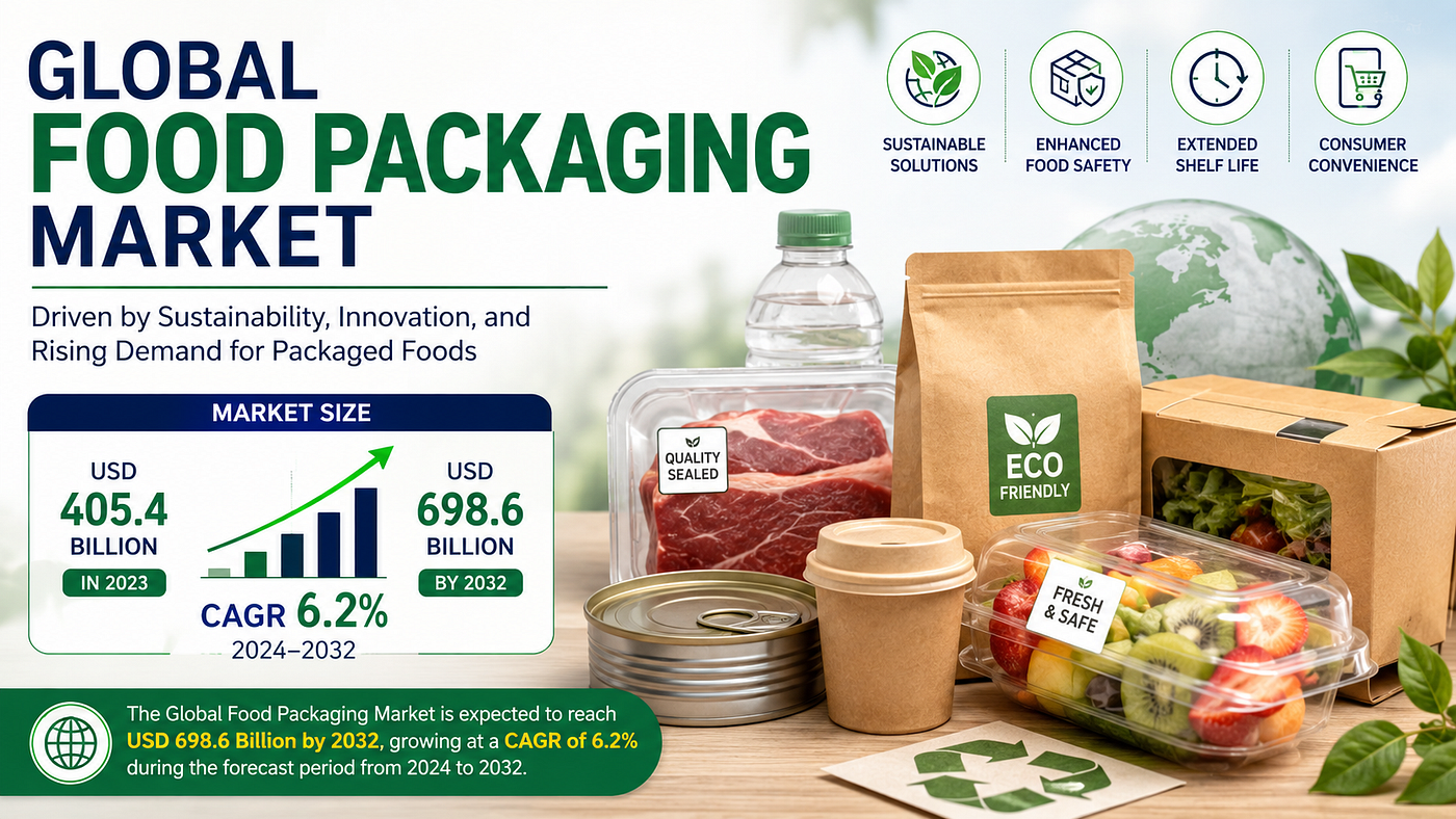 Food Packaging Market Size to Reach USD 698.6 Billion by 2032