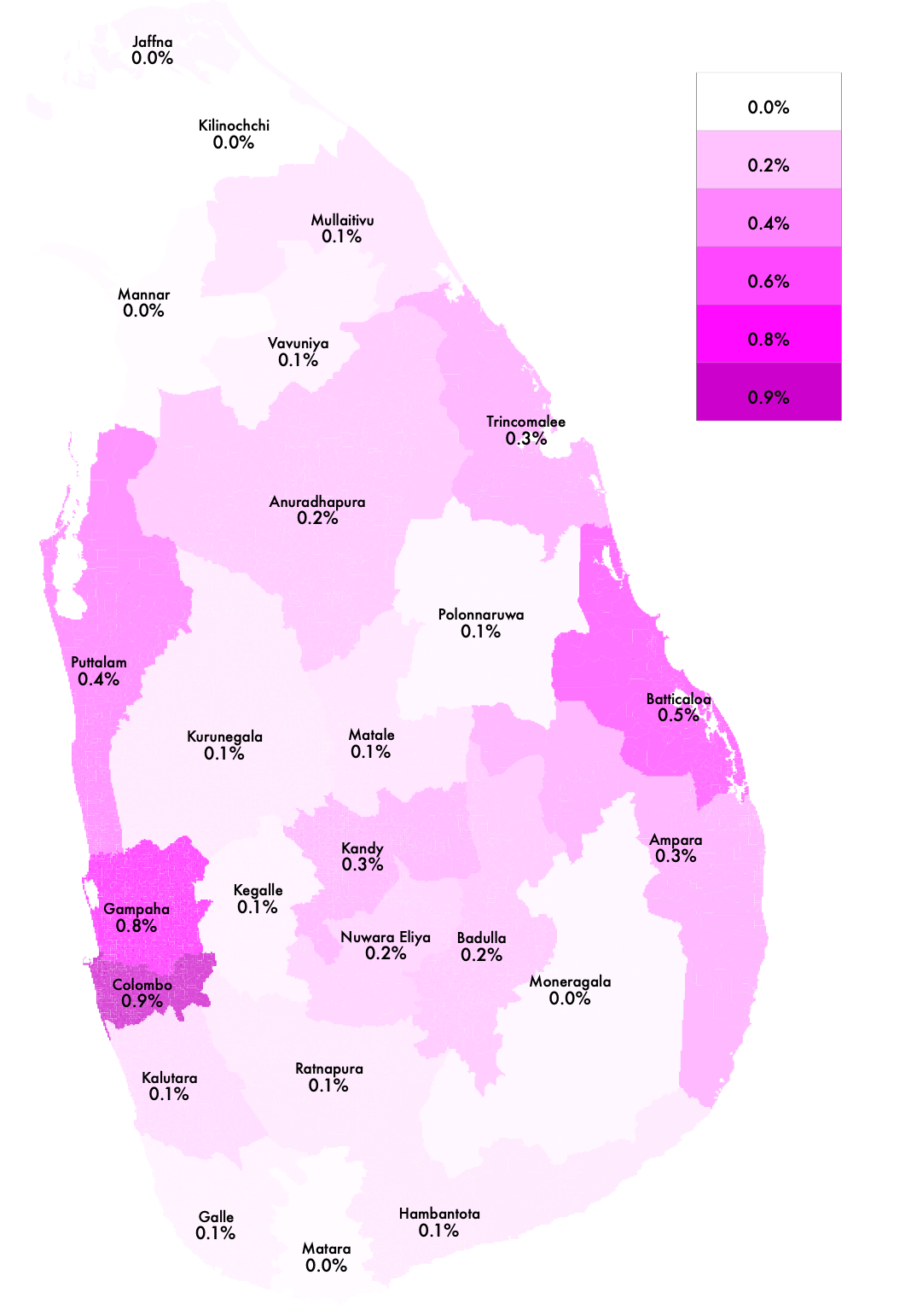 Ethnic Groups in Sri Lanka, Map & Population