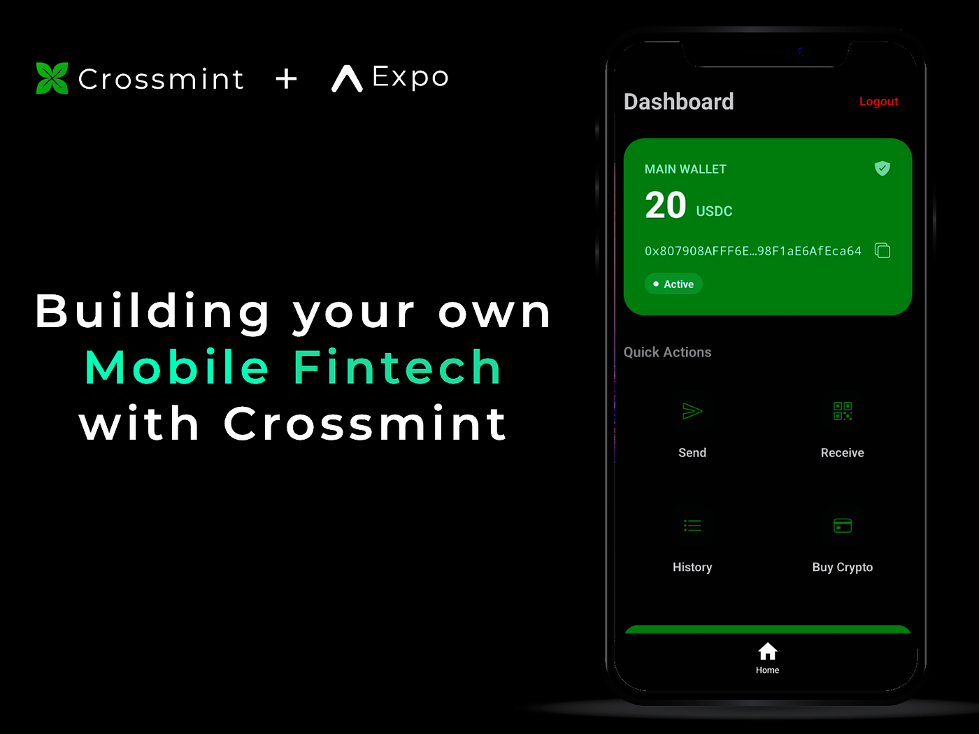 Building your own mobile Fintech with Crossmint