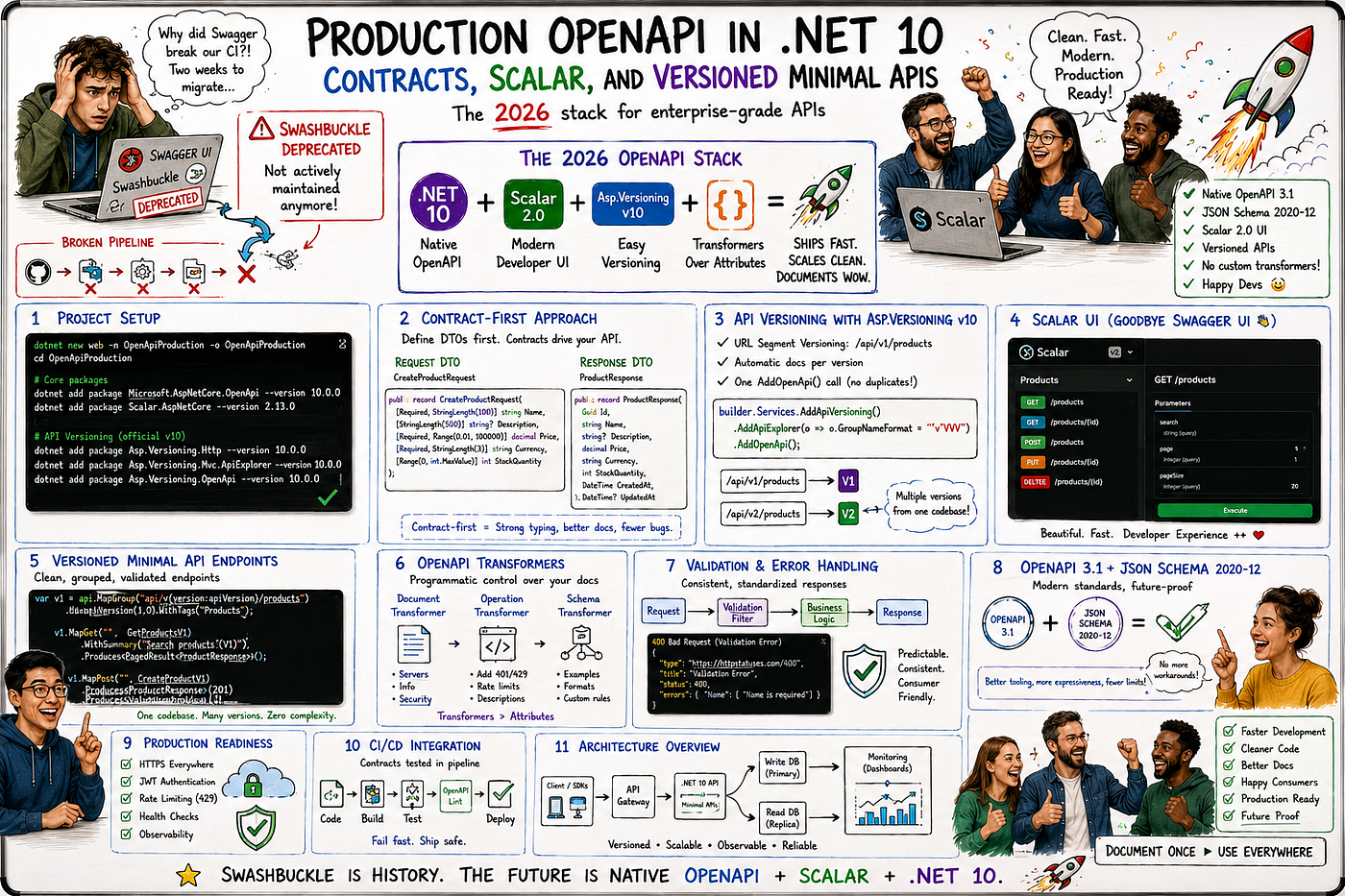Production OpenAPI in .NET 10: Contracts, Scalar, and Versioned
