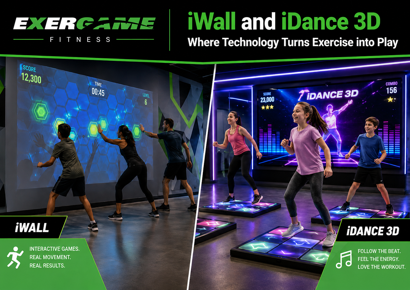 Transform Active Spaces with iWall and iDance 3D Fitness Games