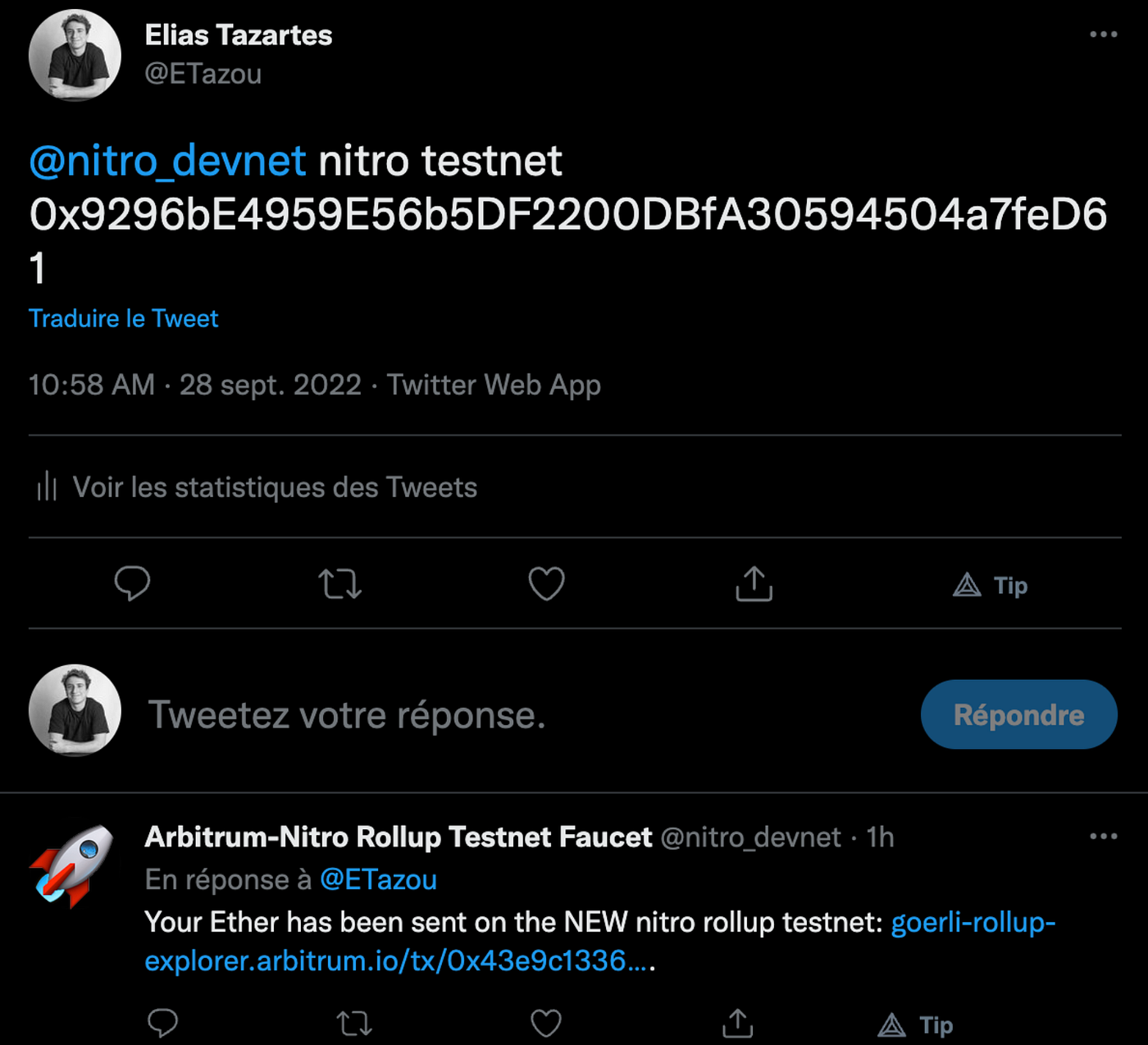Grab Testnet Funds On Arbitrum Goerli (Arbitrum Nitro Faucet) | by Elias  Tazartes | Medium