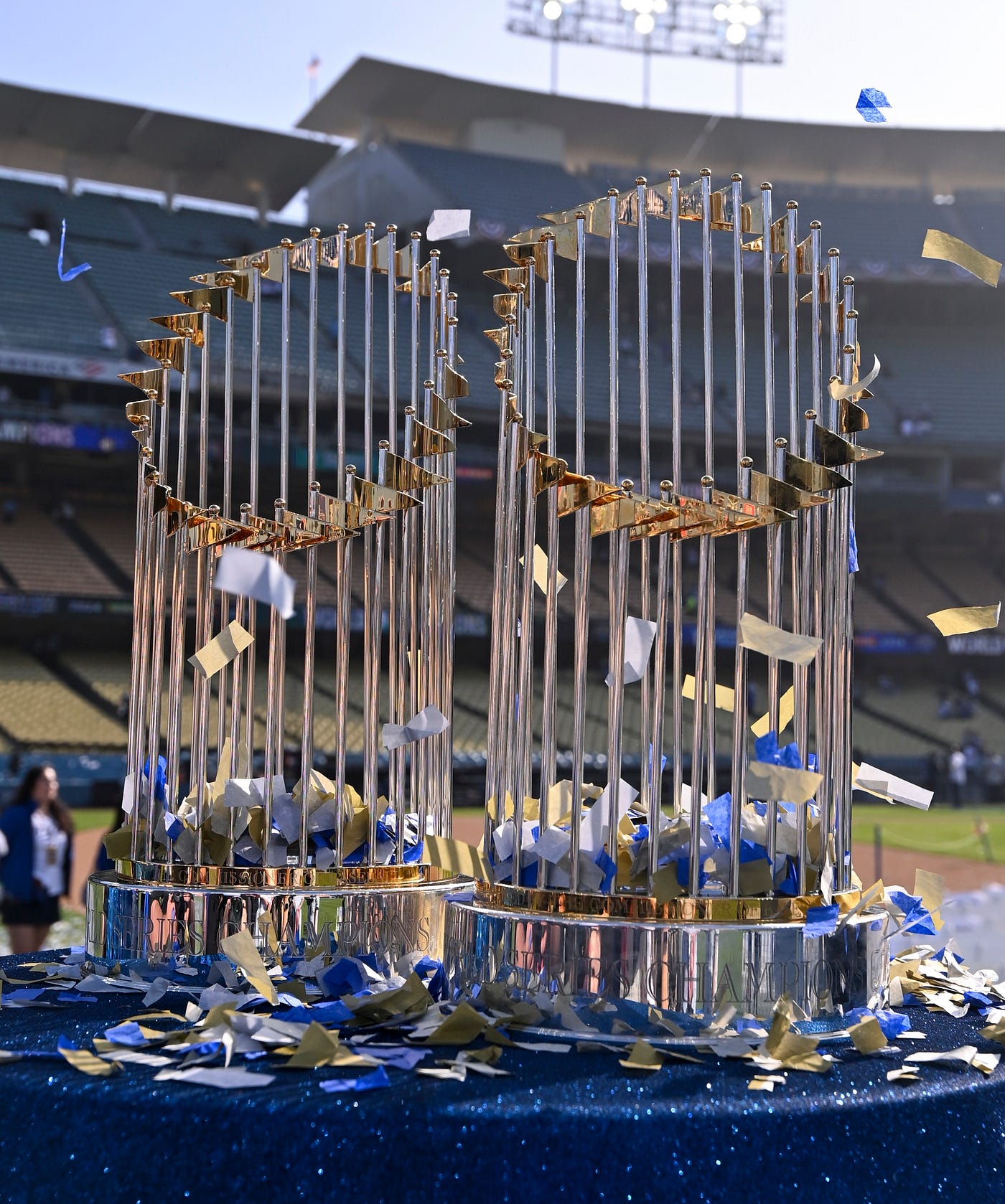 A history of Dodger blue with gold trophies | by Mark Langill
