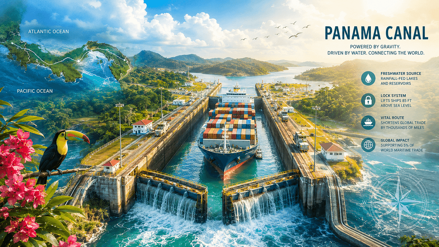 The Panama Canal: The Gravity-Fed Water Engine That Lifts Global Trade Across a Continent