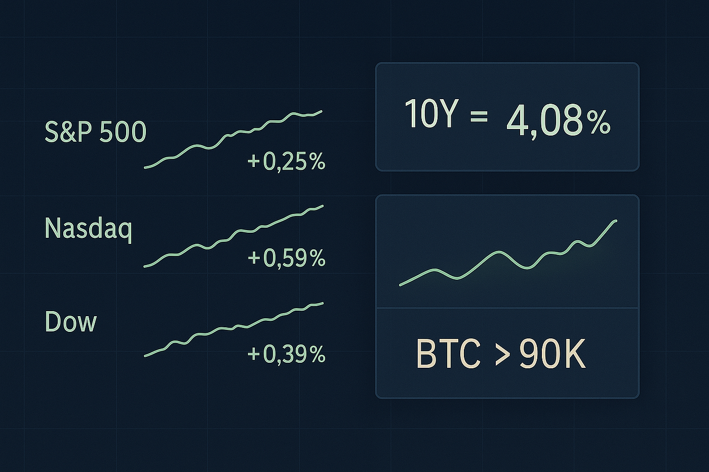 Lower Yields, Stronger Tech, and Bitcoin Back Above 90K — Relief Rally or Real Rotation?