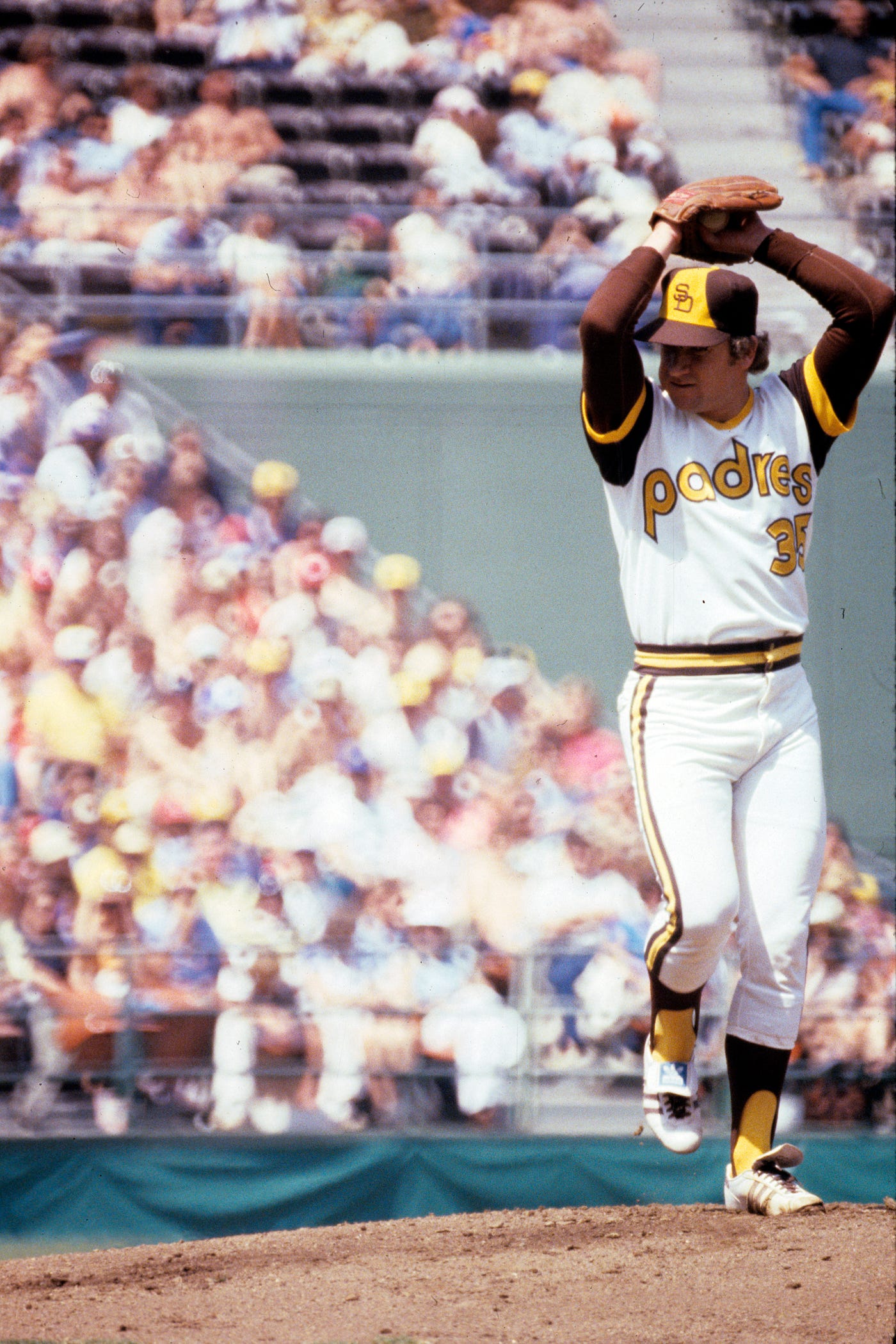 Padres wore brown tops on the road from 1976–1984, by FriarWire