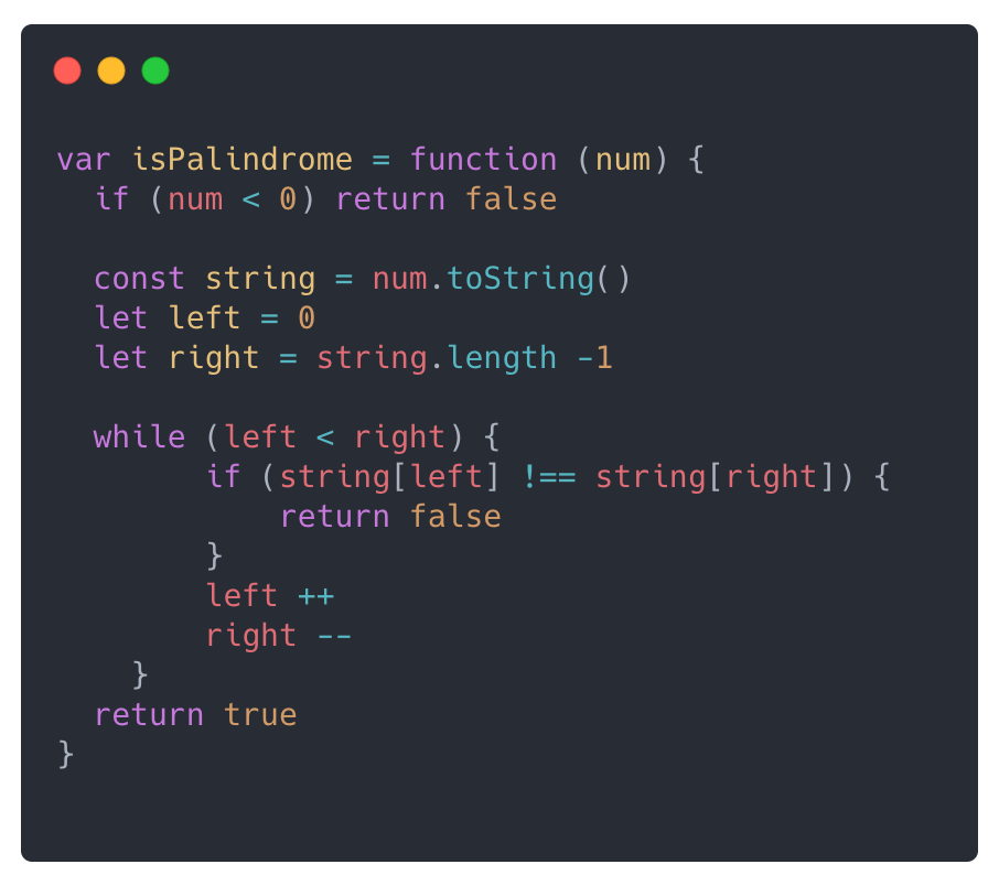 Using the Two Pointer Technique to solve LeetCode&rsquo;s Palindrome 