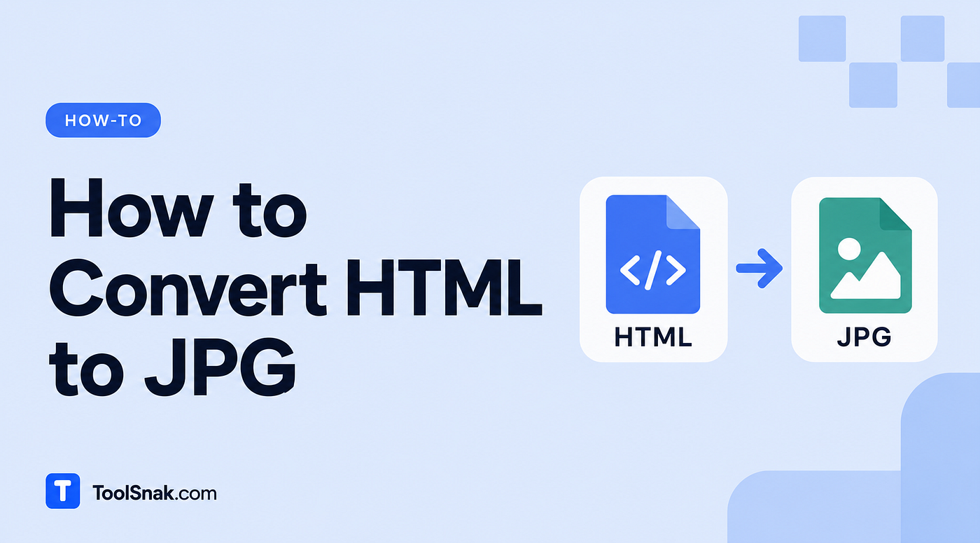 How to Convert HTML to JPG | Toolsnak