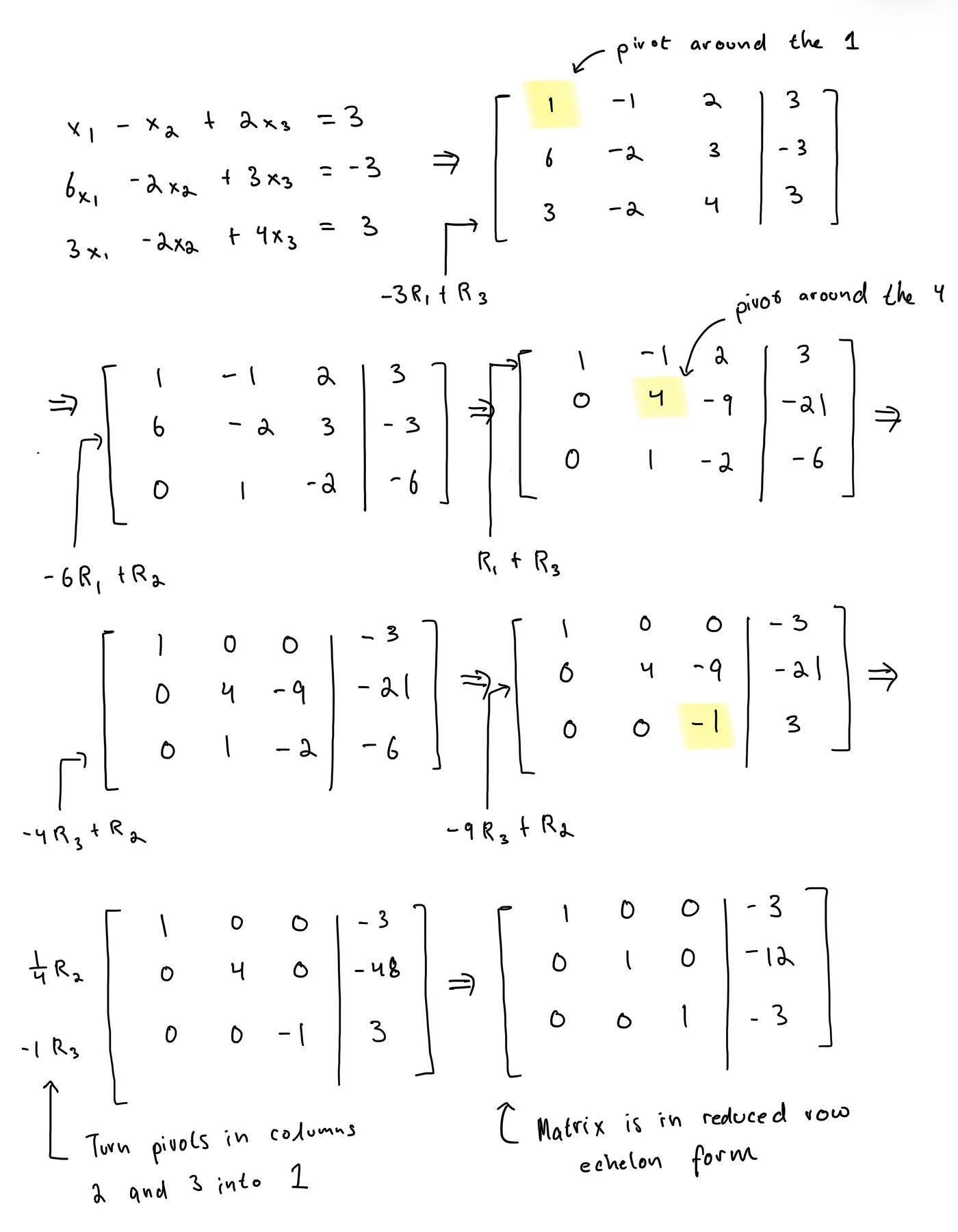 Use Row Operations To Reduce The Matrix To Echelon Form. Store | www ...