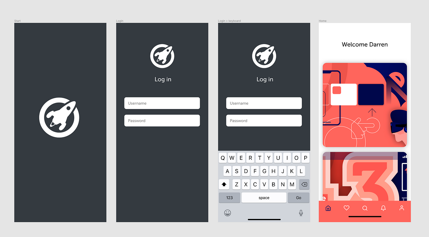 High Fidelity Prototype in Figma of the login/create an account page