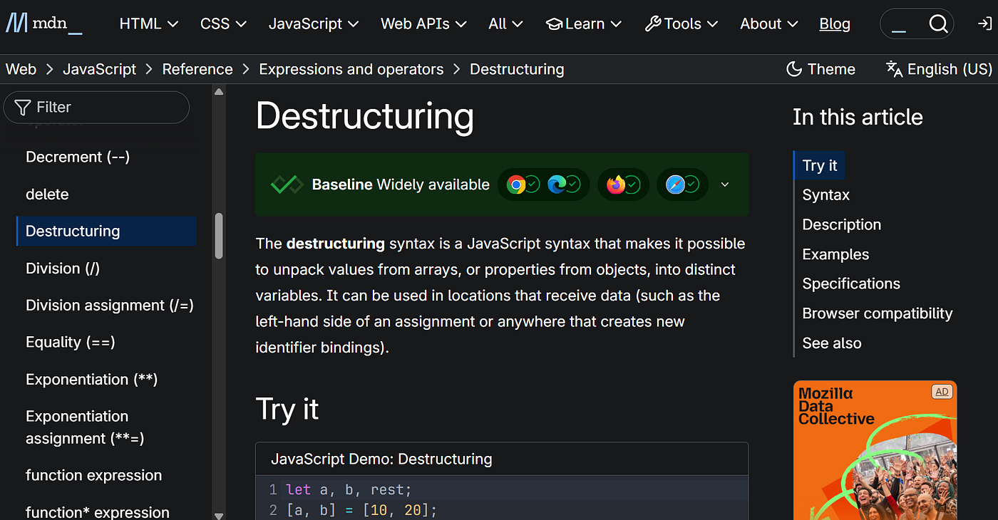 用 Destructuring 快速取出資料