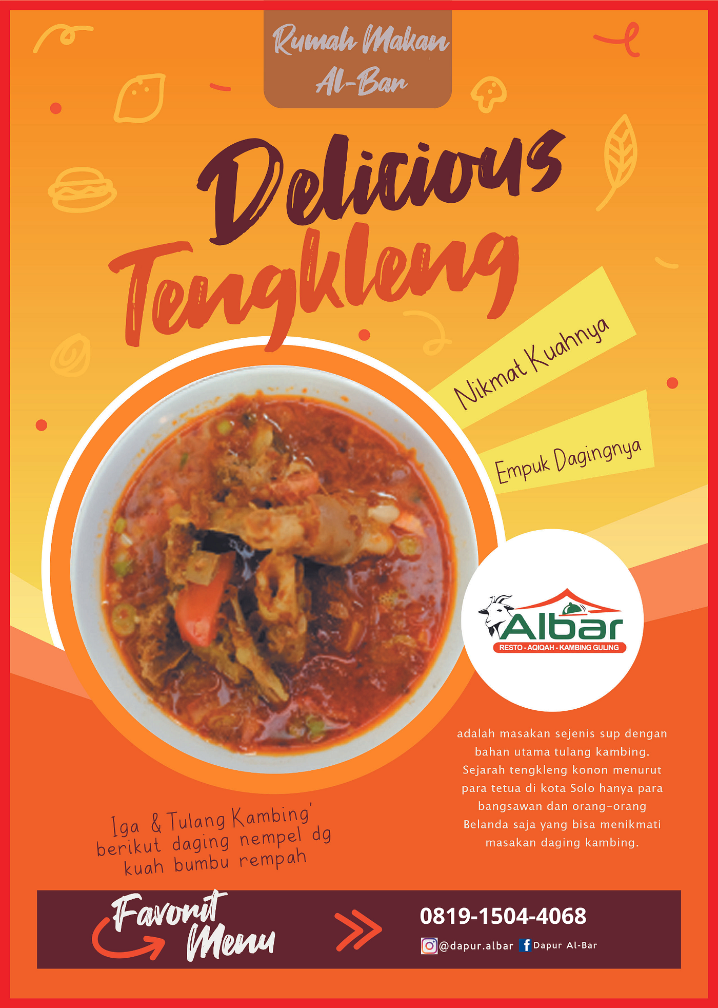ALBAR RESTO SATE GULE TENGKLENG TONGSENG