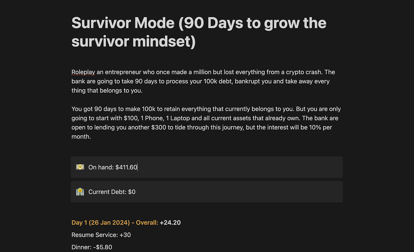 I Tried to Survive for 90 Days Starting from $100 — Day 12 | by Mogaii San  | Medium