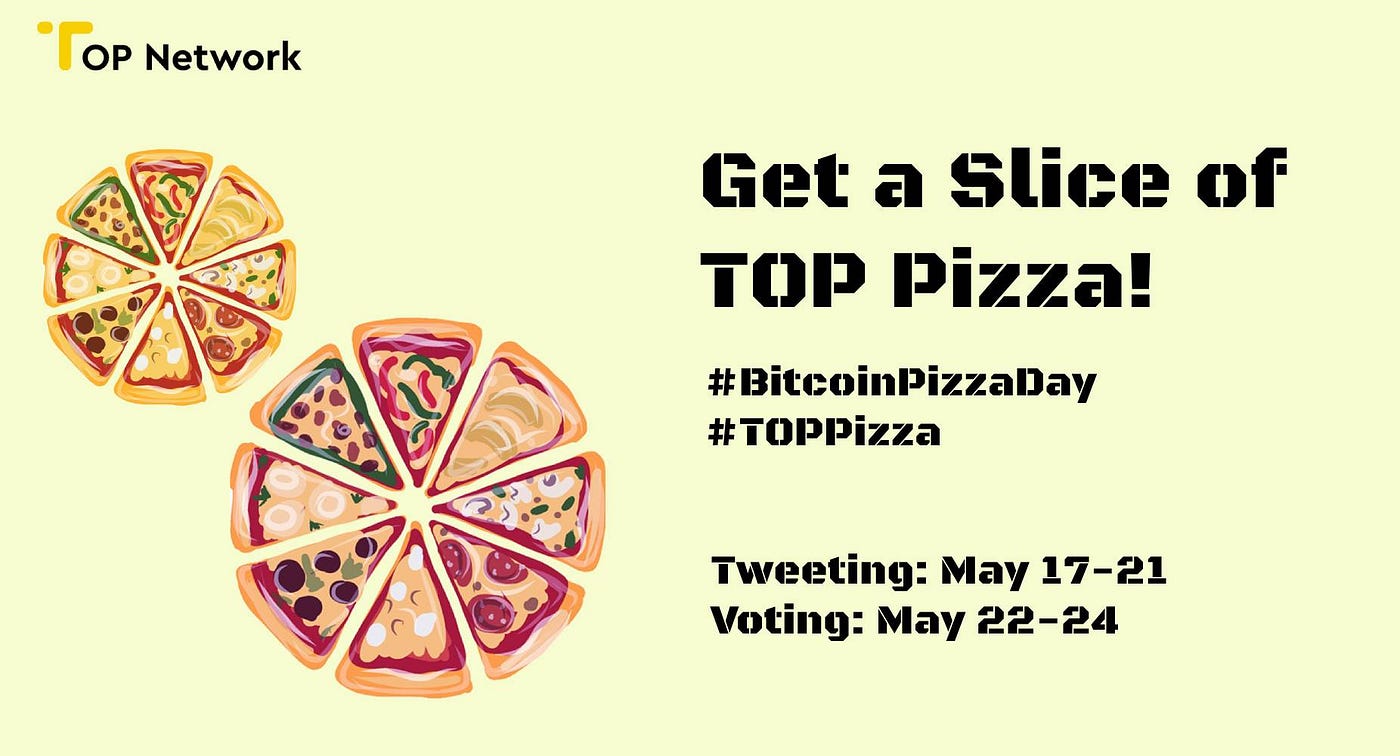 Get a slice of TOP pizza!. Bitcoin Pizza Day Activity Rules | by TOP AI  Network Official | TOP AI Network | Medium