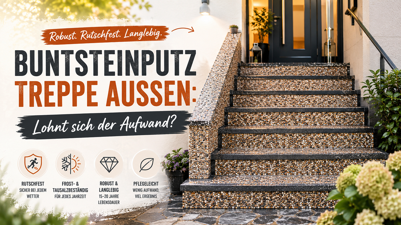 Buntsteinputz Treppe außen: Lohnt sich der Aufwand?