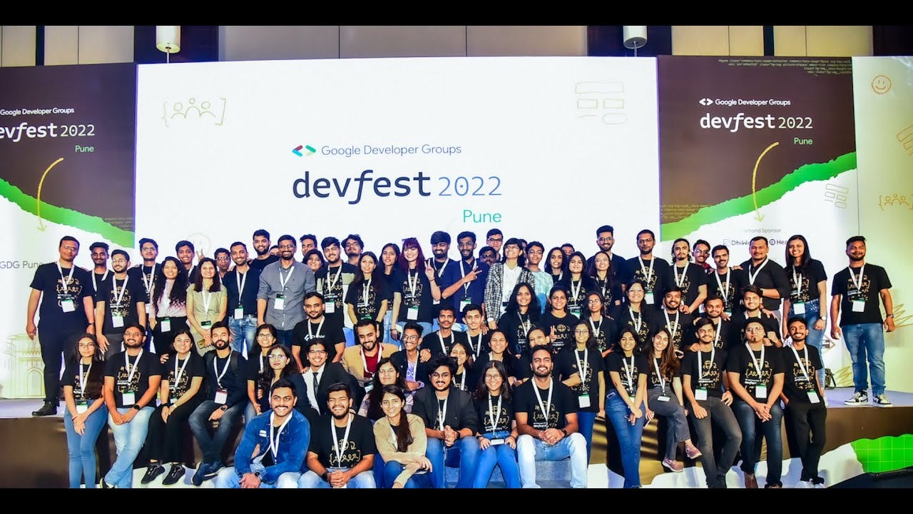 Speaker on stage at DevFest