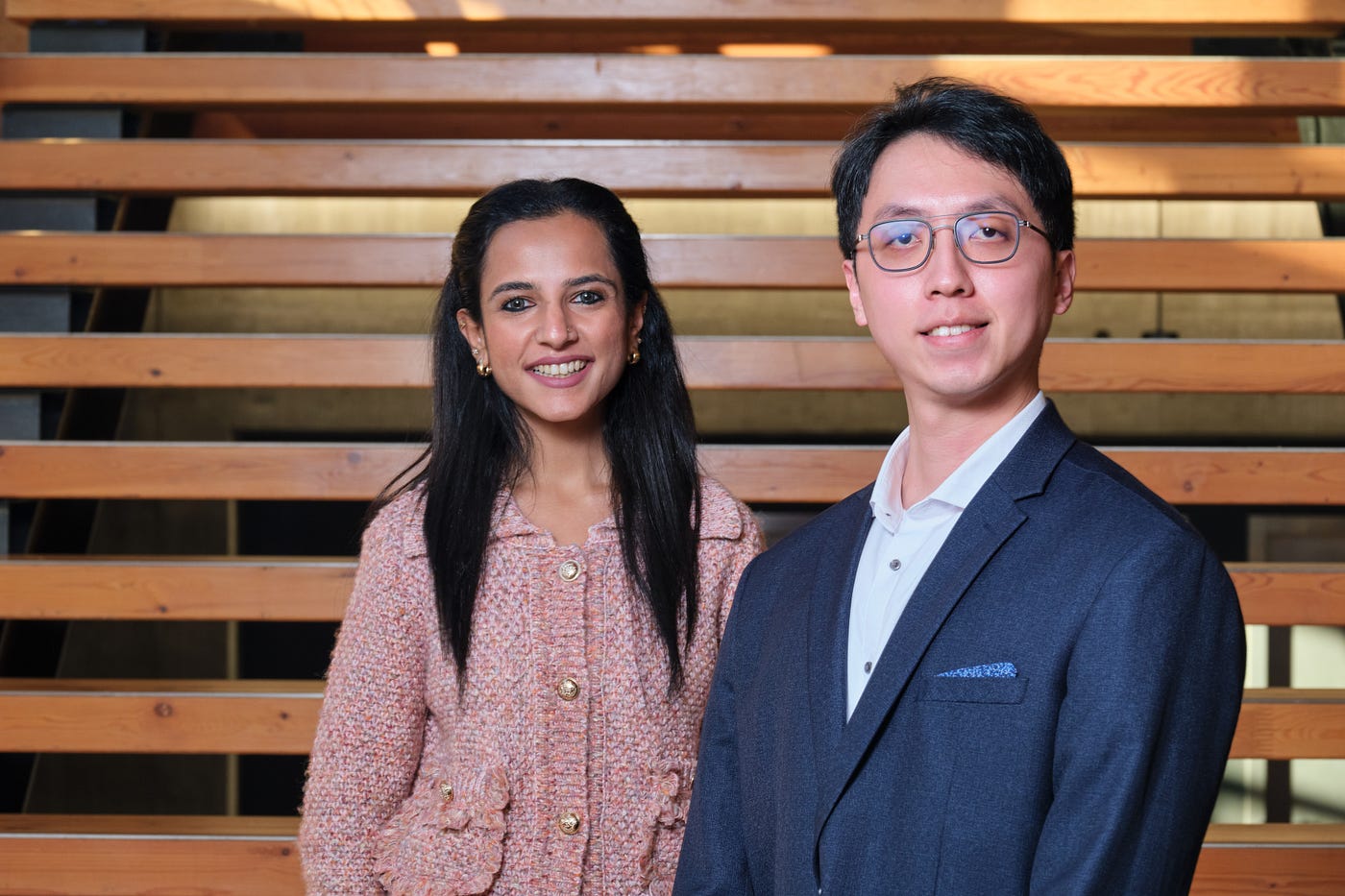MSCM Student Ambassadors Yamini Yamini (left) and Forrest Chen (right), preparing for careers in suply chain management.