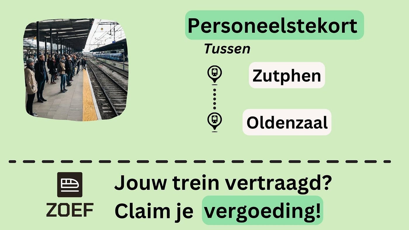 Treinvertraging door personeelstekort