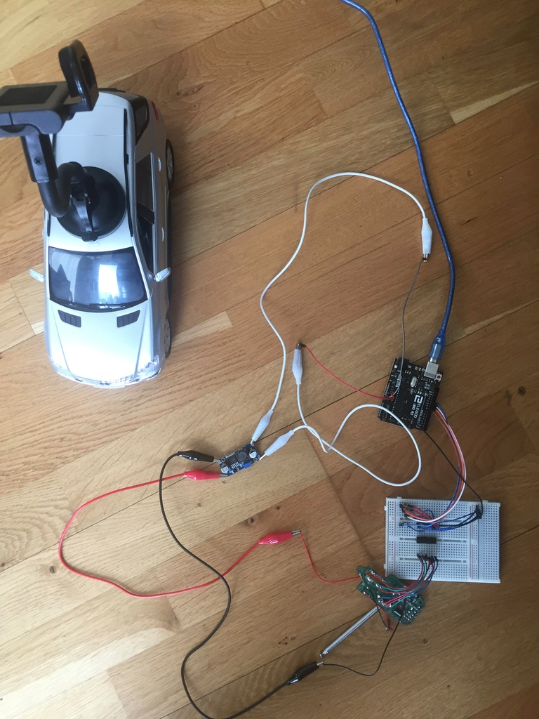 Overview of the self-driving RC car circuit setup